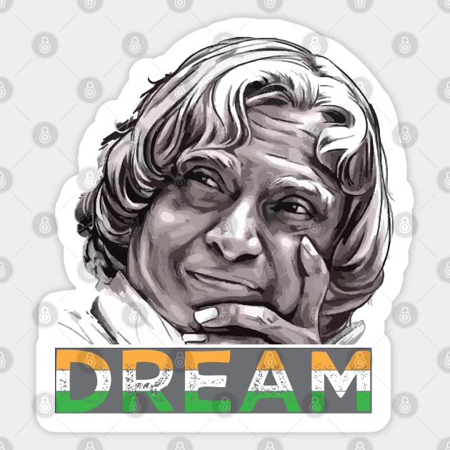 Dr Abdul Kalam Indian Leader India Designs Sticker by alltheprints